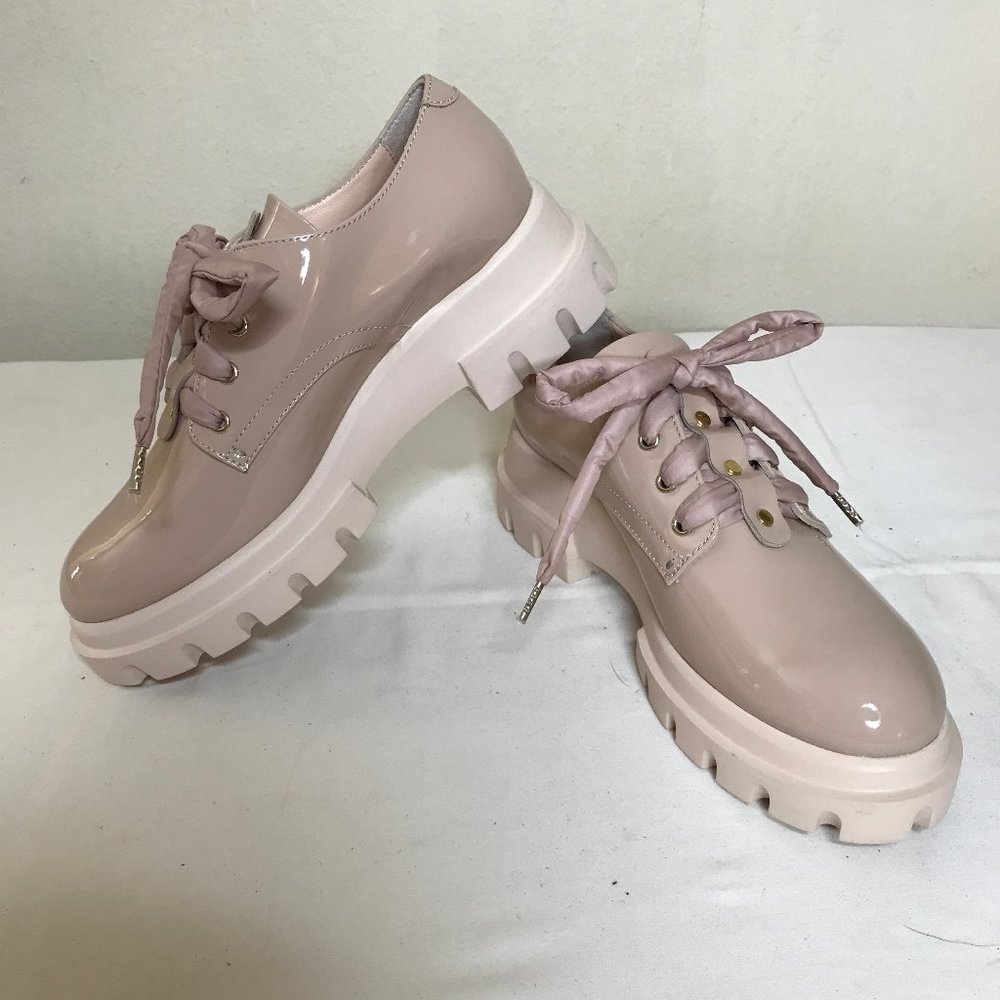 AGL Attilio Giusti Leombruni Y2K Lugg Oxford Nude Patent Made in Italy Size 36.5